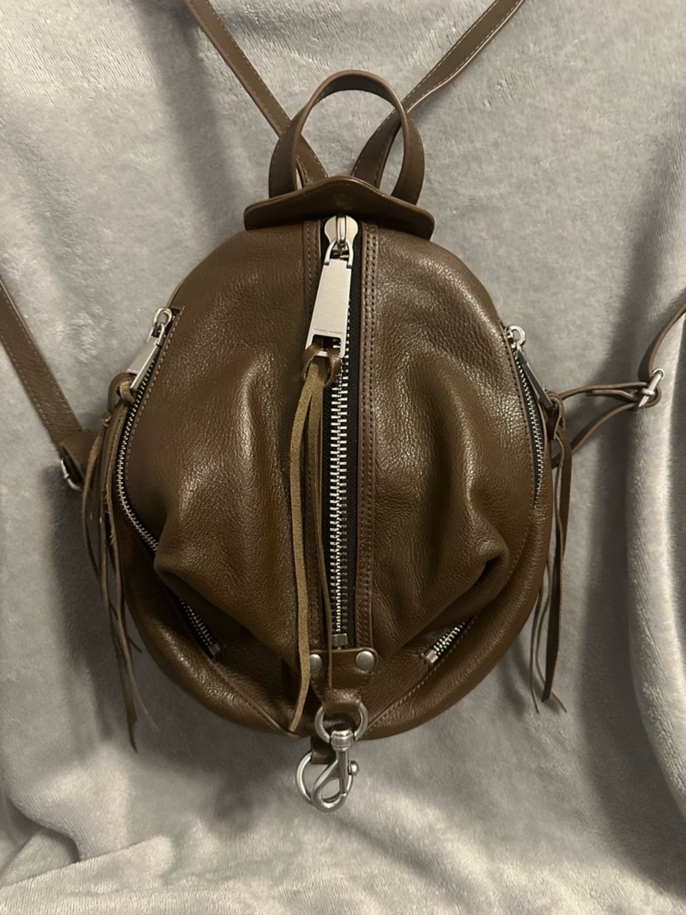 Rebecca Minkoff Medium Julian Leather Backpack Brown - Picture 2 of 15